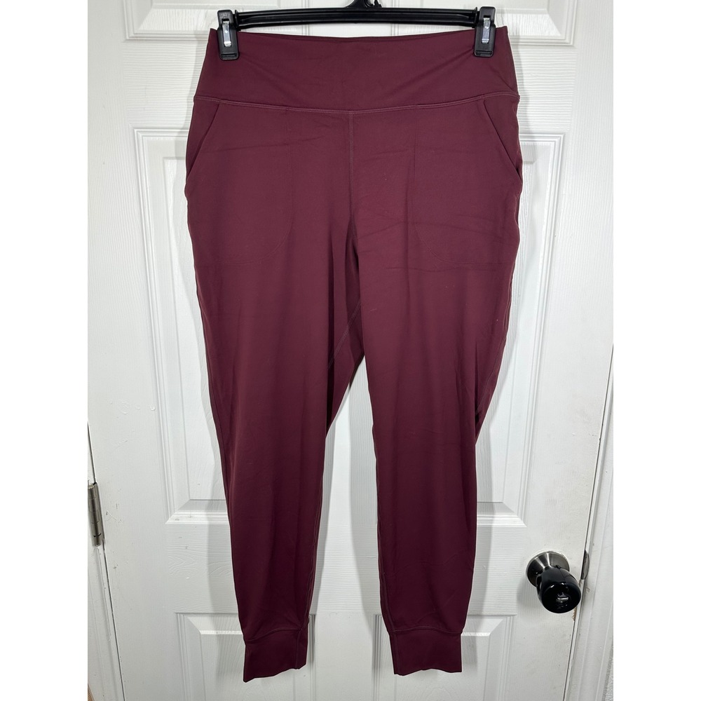 MPG Joggers Womens L Burgundy Activewear Athletic Pants Tapered Pockets 7413